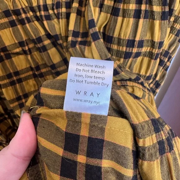 Wray Mini Quinn Dress Gold Plaid Brand New Without Tags - Picture 5 of 10